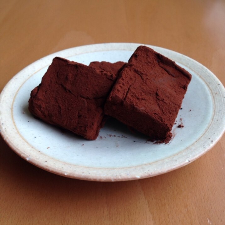 レンジで簡単♪お豆腐とチョコのトリュフ